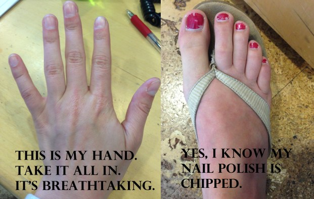 Somebody get me some toe gloves and hand socks, PRONTO.